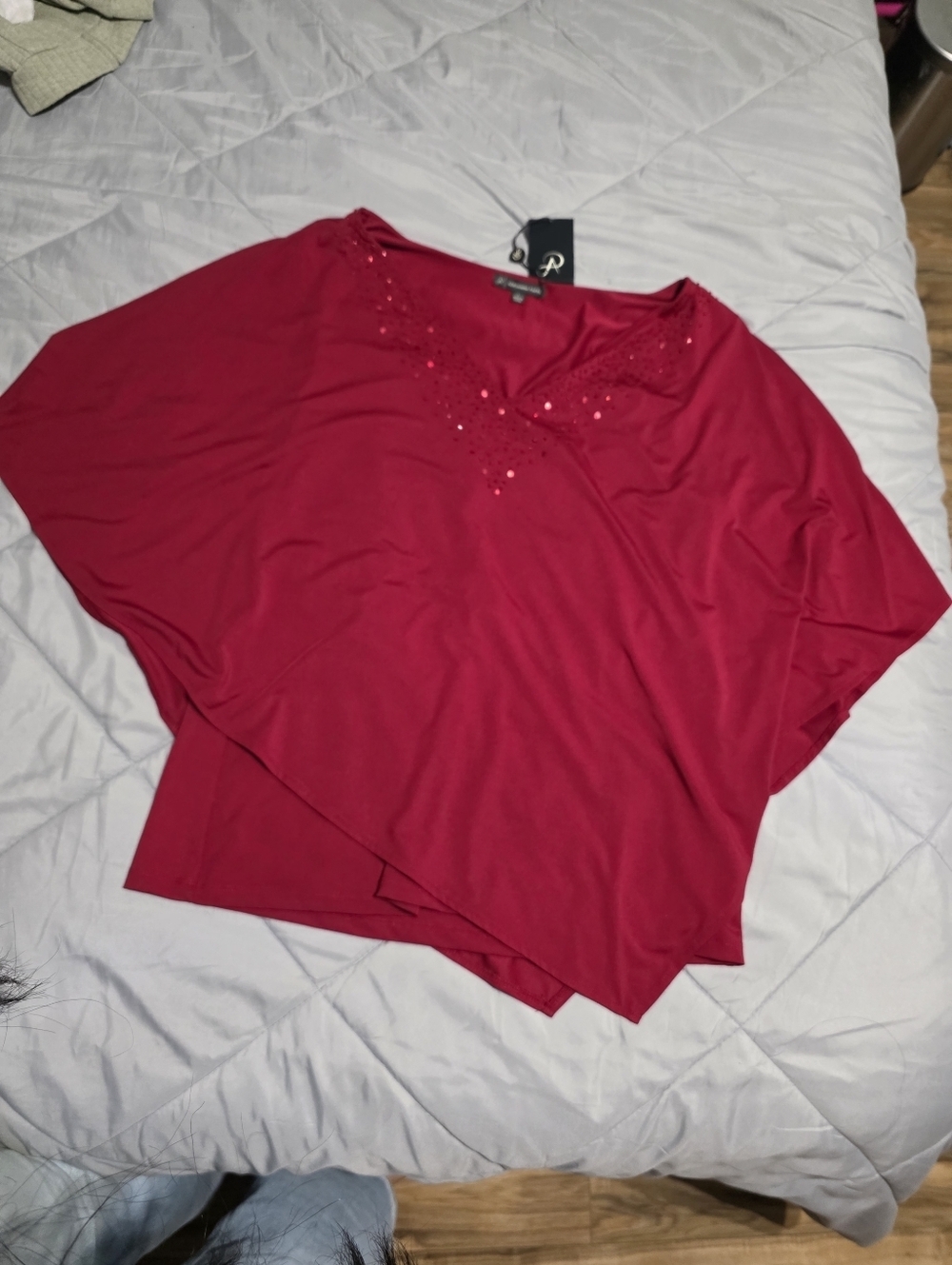Adrianna Papell Red Embellished Blouse - Picture 14 of 14